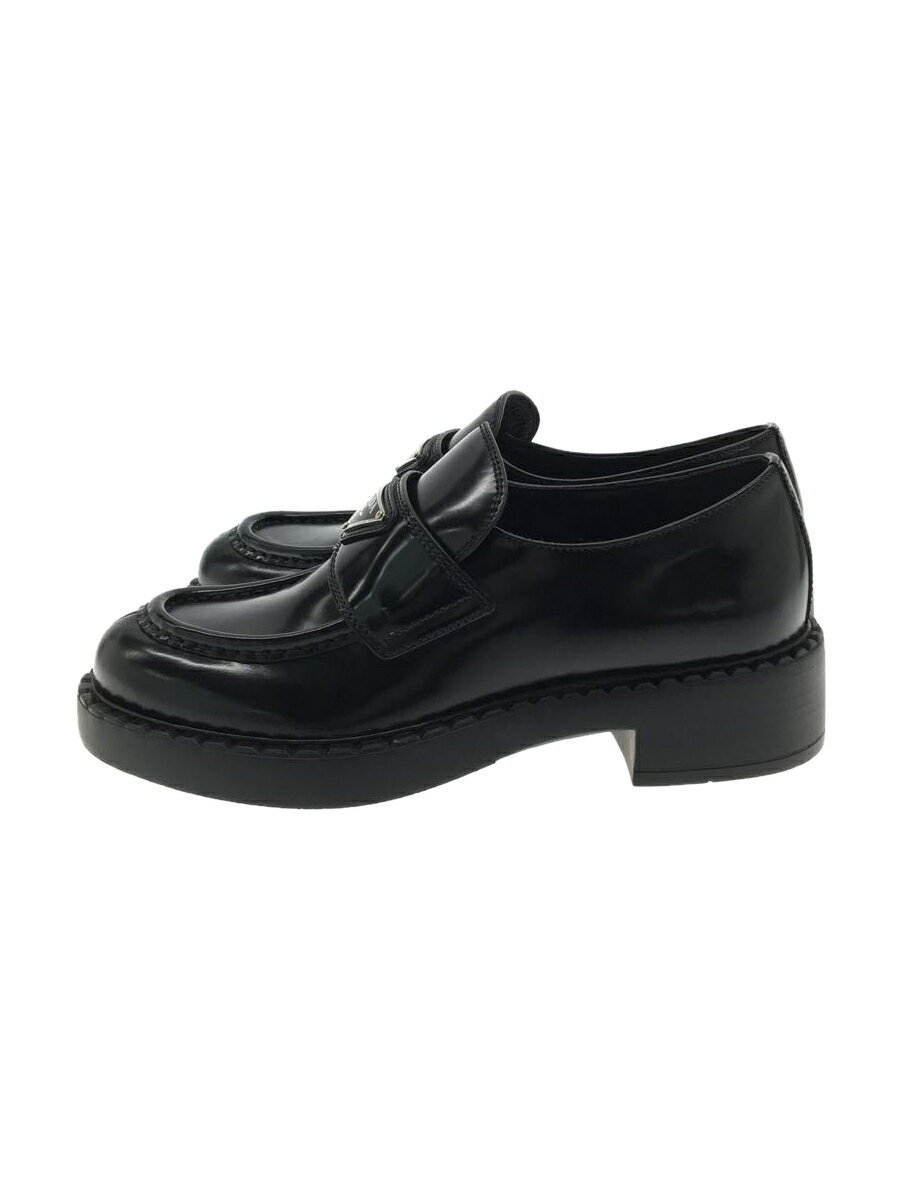 【中古】PRADA◆ローファー/37/BLK/レザー/2DE127【シューズ】