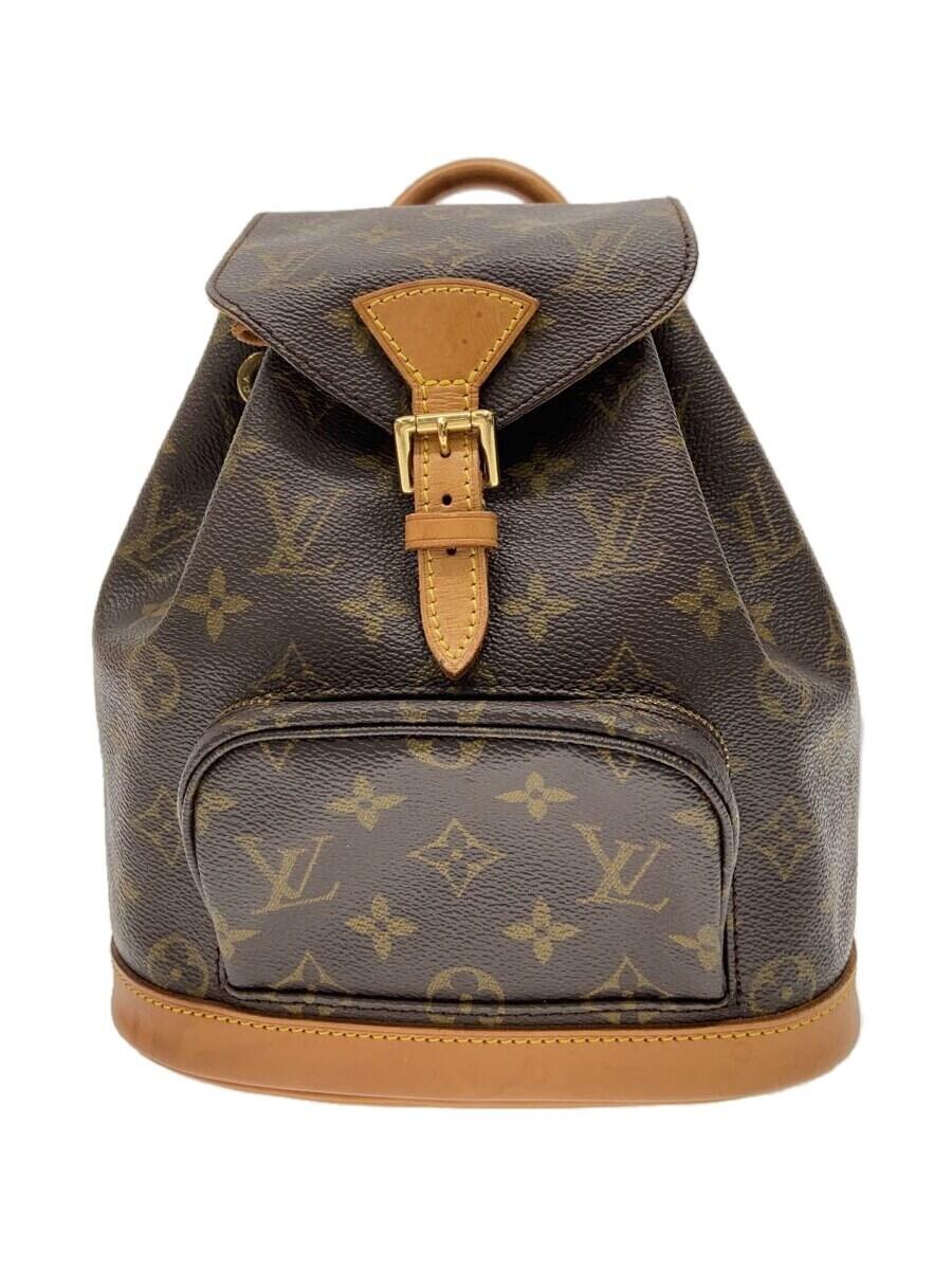 【中古】LOUIS VUITTON◆1)ミニ・モンスリ_モノグラム・キャンバス_BRW/PVC/ブラウン【バッグ】