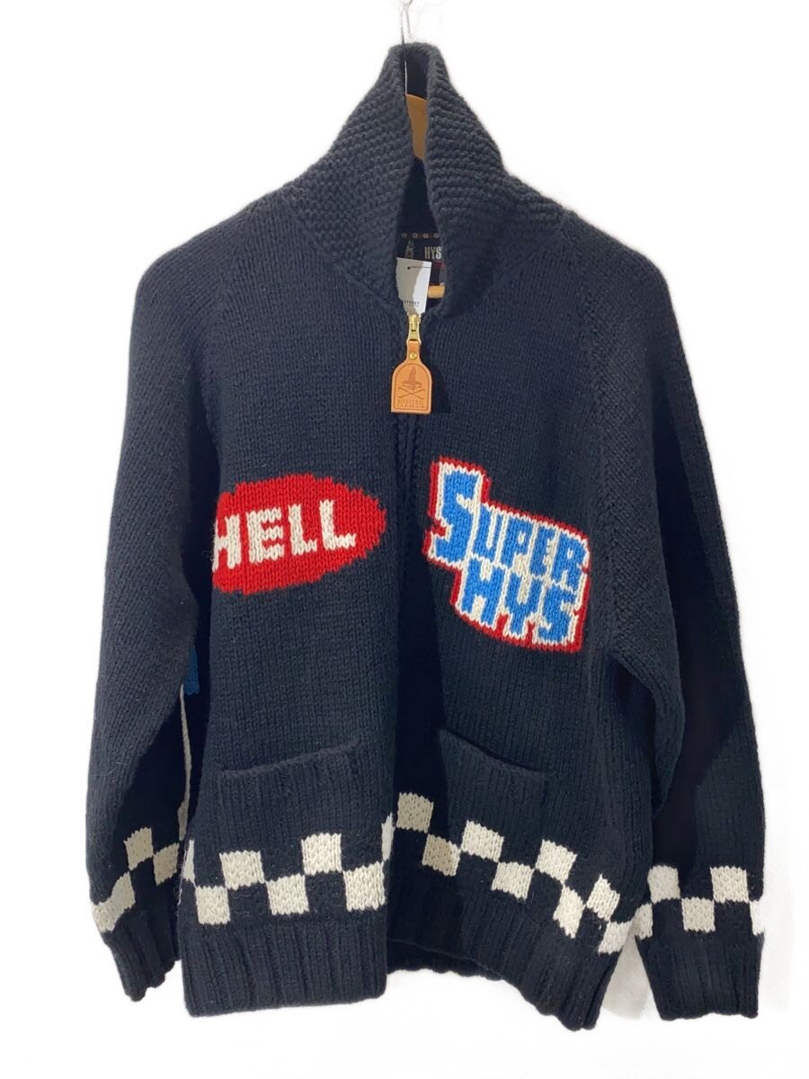 【中古】HYSTERIC GLAMOUR◆カーディガン(厚手)/L/ウール/BLK/02233ND06【メンズウェア】