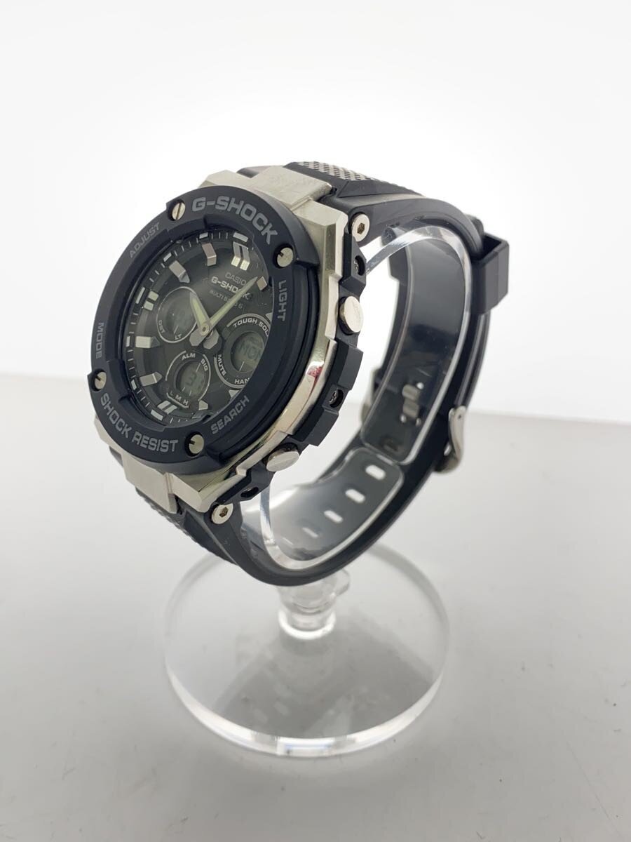 【中古】CASIO◆ソーラー腕時計・G-SHOCK/デジアナ/ラバー/BLK/BLK/SS【服飾雑貨他】
