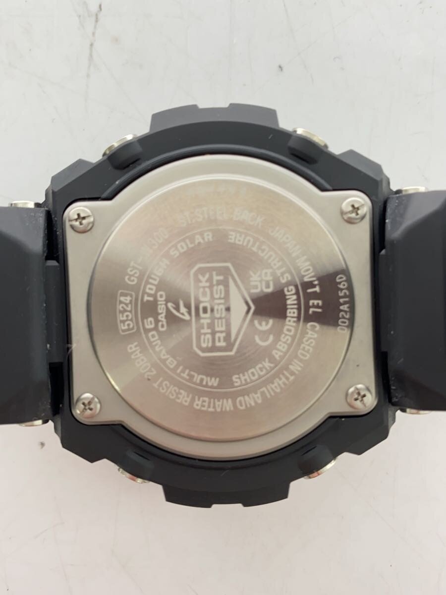 【中古】CASIO◆ソーラー腕時計・G-SHOCK/デジアナ/ラバー/BLK/BLK/SS【服飾雑貨他】