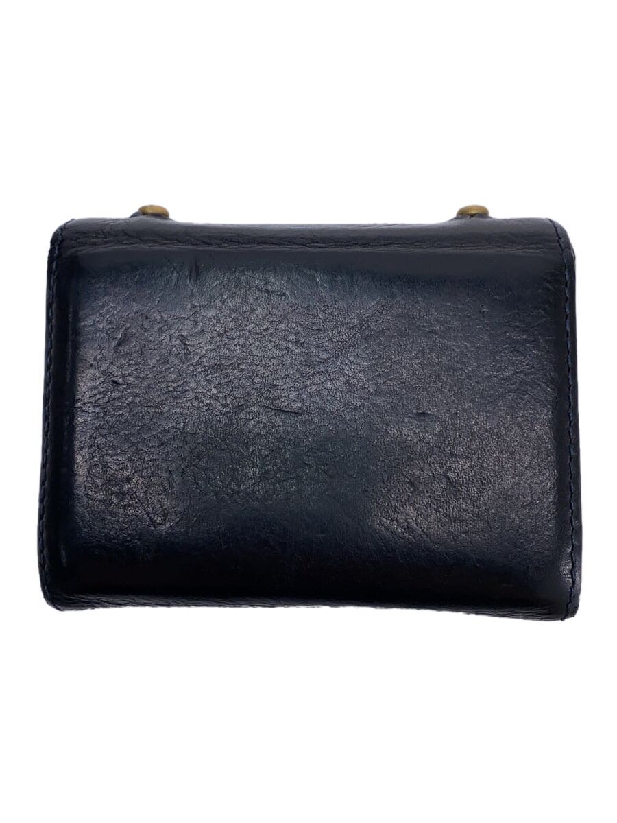 MILLEFOGLIE/3つ折り財布/レザー/BLK/メンズ