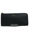 【中古】FURLA◆長財布/--/BLK/無地/レ