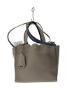 【中古】kate spade new york◆トートバッグ/レザー/GRY【バッグ】