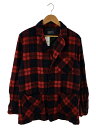 【中古】PENDLETON◆長袖シャツ/S/ウール/RED/チェック【メンズウェア】