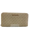 【中古】MICHAEL KORS◆長財布/レザー/CRM/総柄/レディース/35H8GTVT1B【服飾雑貨他】