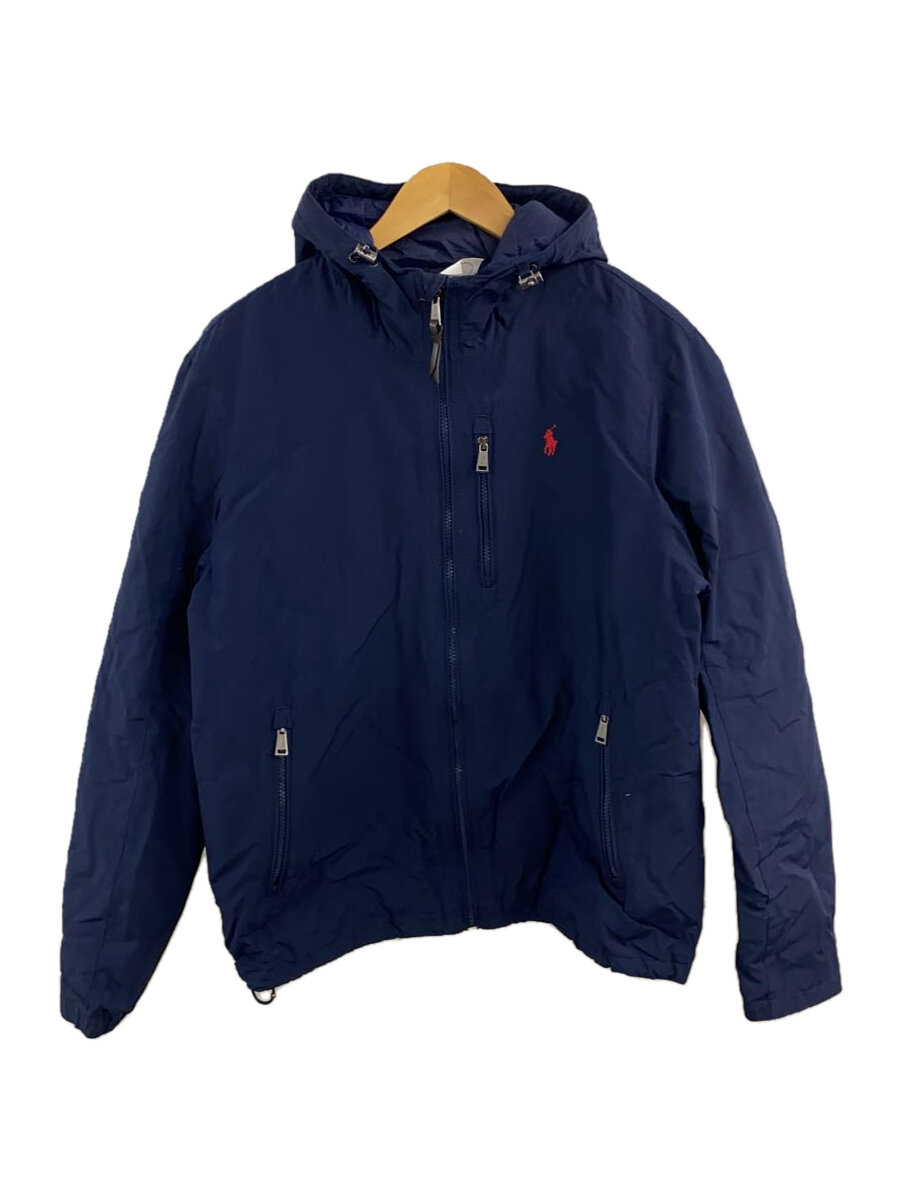 【中古】POLO RALPH LAUREN◆ダウンジャケット/M/ナイロン/NVY/無地【メンズウェア】