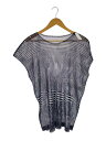 【中古】PLEATS PLEASE ISSEY MIYAKE◆半袖カットソー/FREE/ポリエステル/BLK/総柄/pp53-ft264【レディースウェア】