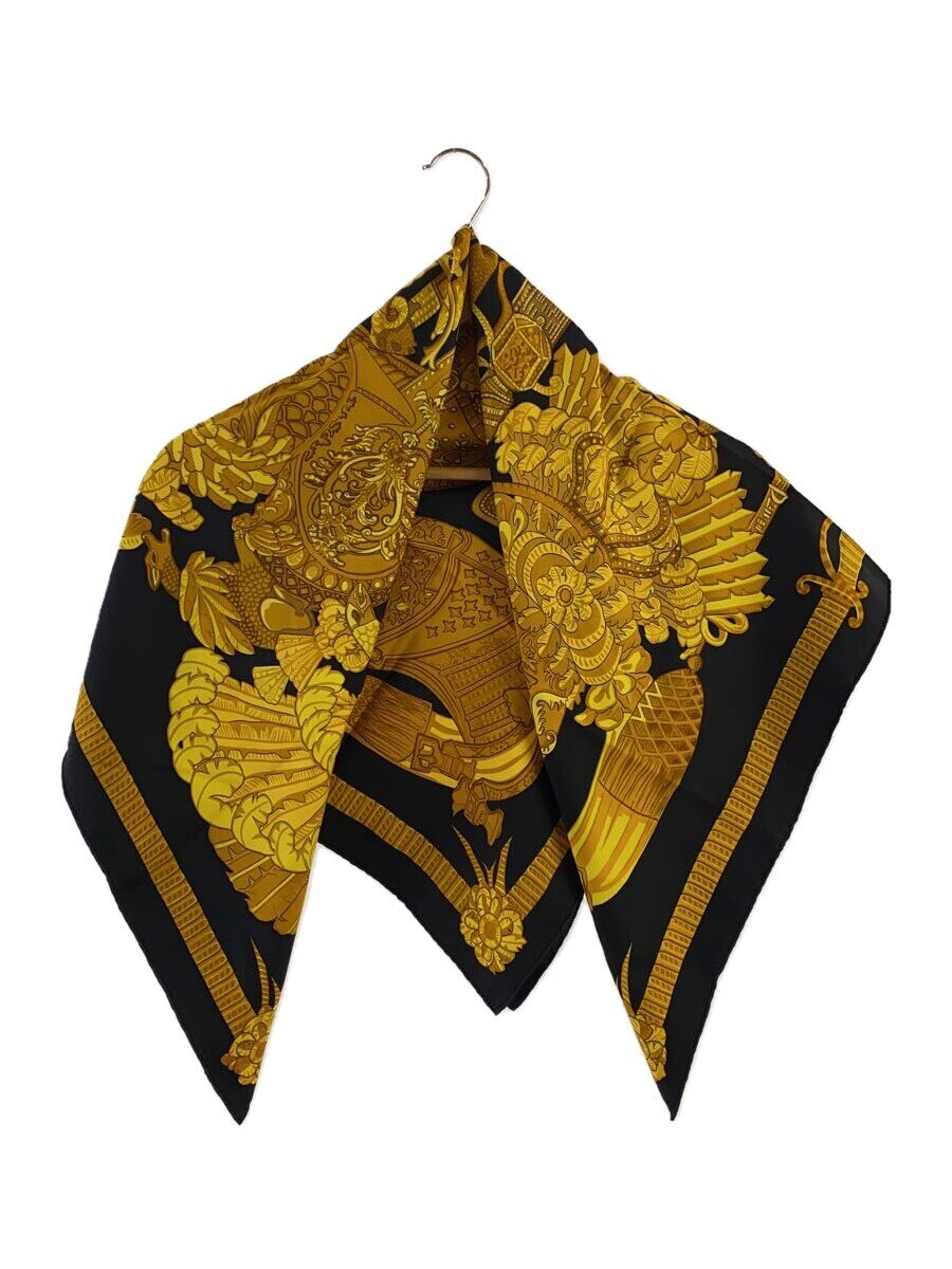 【中古】HERMES◆スカーフ/シルク/YLW/レディース【服飾雑貨他】