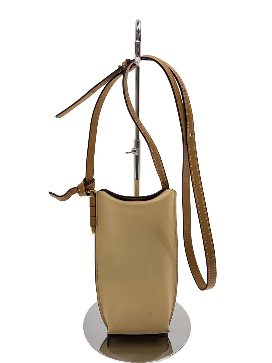【中古】LOEWE◆ゲートポケット/ショルダーバッグ/レザー/CRM【バッグ】