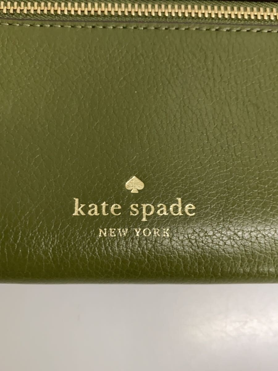 【中古】kate spade new york◆長財布/--/GRN/無地/レディース【服飾雑貨他】