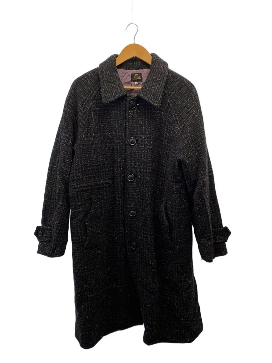 Needles◆22AW/BALCOLLAR COAT WOOL TWEED/コート/S/ウール/BLK/チェック/LQ095A//