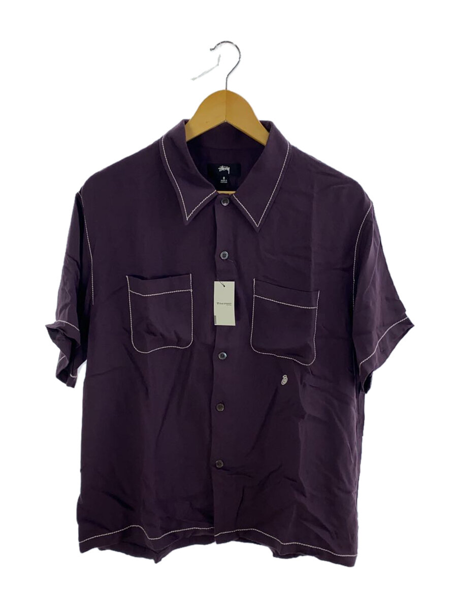 【中古】STUSSY◆22ss/Contrast Pick Stitched S/S Shirt/半袖シャツ/S/レーヨン/PUP//【メンズウェア】
