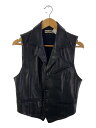 【中古】ISSEY MIYAKE◆ベスト/M/羊革/BLK【メンズウェア】