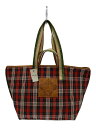 【中古】Orobianco◆トートバッグ/--/RED/チェック//【バッグ】(4)