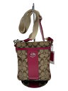 【中古】COACH◆ショルダーバッグ/キャンバス/PNK/総柄/43976【バッグ】