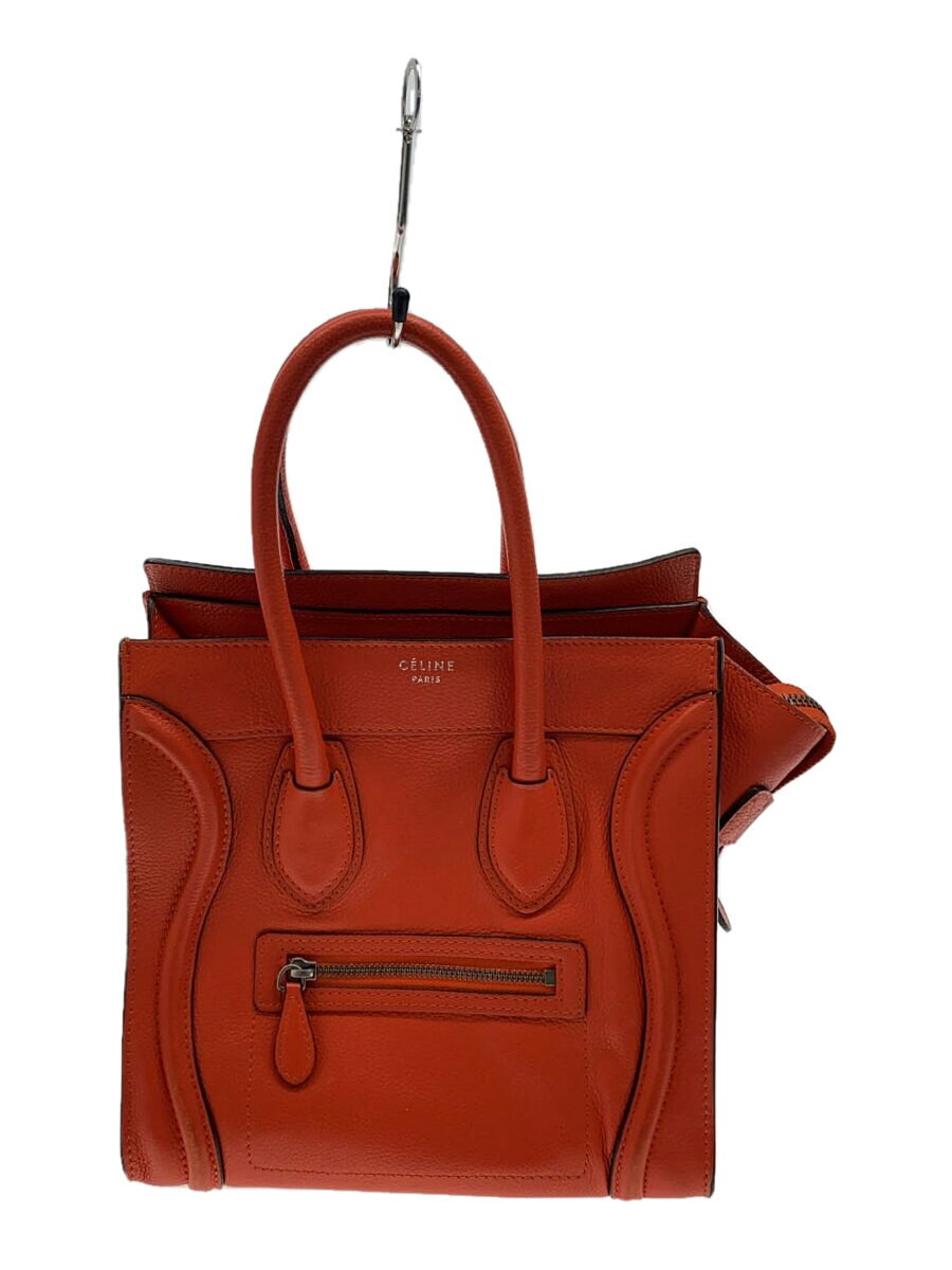 CELINE - 【中古】CELINE◆ラゲージ マイクロショッパー/フィービー/ハンドバッグ/レザー/ORN/167793LUG/スレ有//【バッグ】