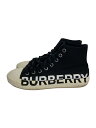 【中古】BURBERRY◆ラークホール/ハイカットスニーカー/40/BLK/キャンバス【シューズ】