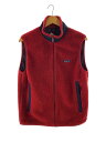 【中古】patagonia◆90S/USA製/レトロ X ベスト PEF/S/ポリエステル/RED/無地/23043【メンズウェア】