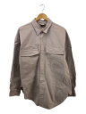 【中古】UNUSED◆ビッグシャツジャケット/毛玉加工/長袖シャツ/2/コットン/GRY/エリヨゴレ有//【メンズウェア】(4)