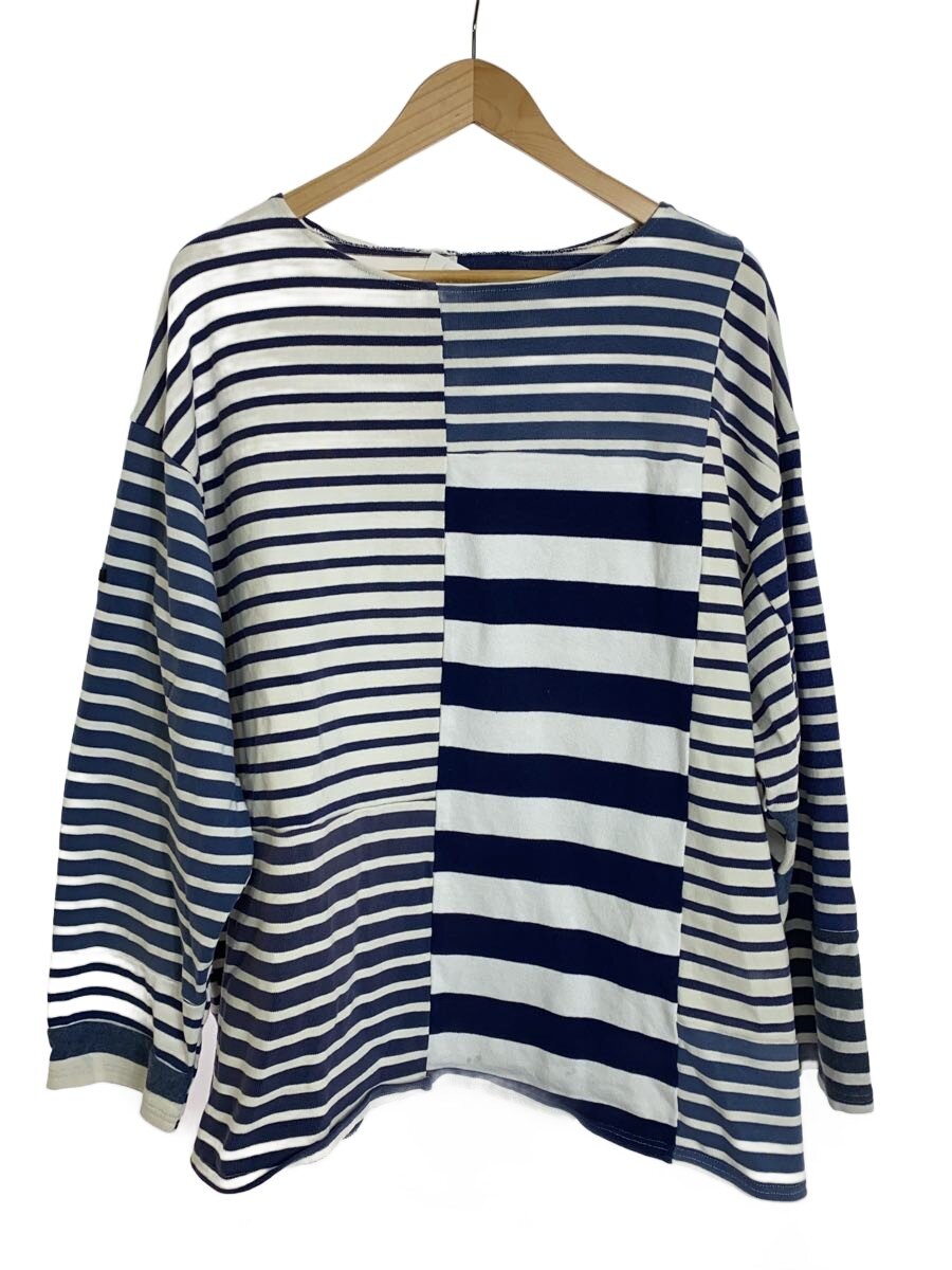 【中古】TAKAYA HIOKI/長袖Tシャツ/FREE/コットン/BLU/ストライプ【メンズウェア】