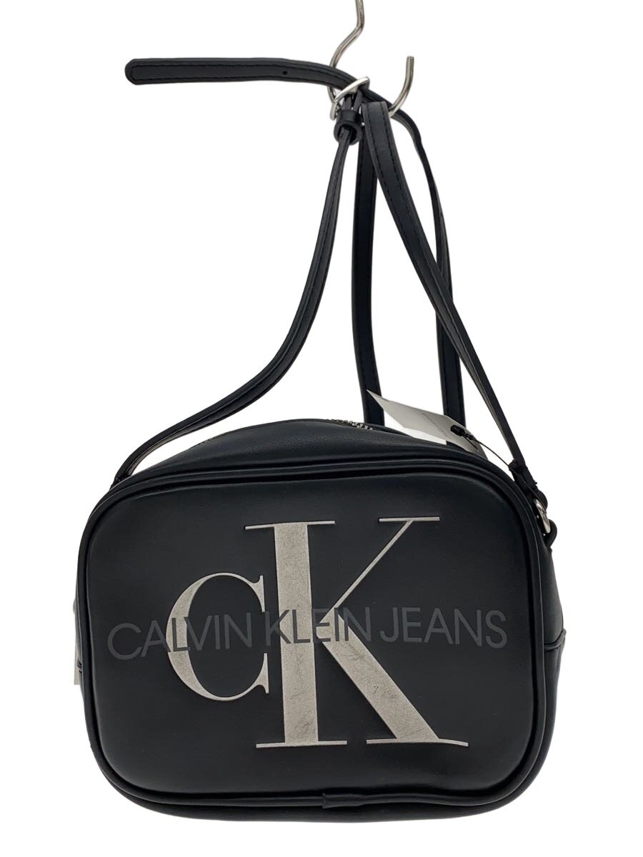 CALVIN KLEIN - 【中古】Calvin Klein◆ショルダーバッグ/レザー/BLK/無地【バッグ】