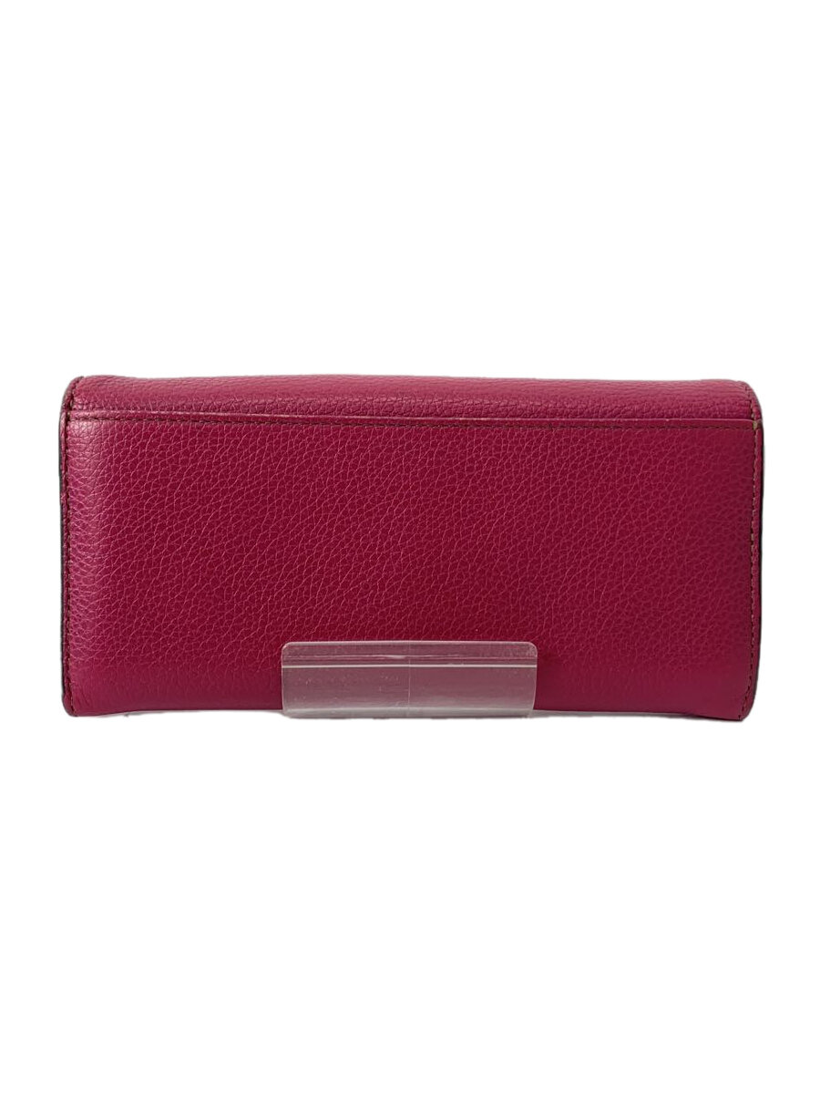 【中古】FURLA◆長財布/レザー/PNK/無地/レディース【服飾雑貨他】