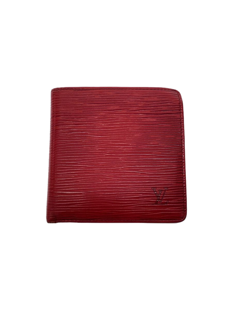 【中古】LOUIS VUITTON◆ポルト・ビエ・カルト・クレディ・モネ_エピ_RED/レザー/RED/レディース【服飾雑貨他】