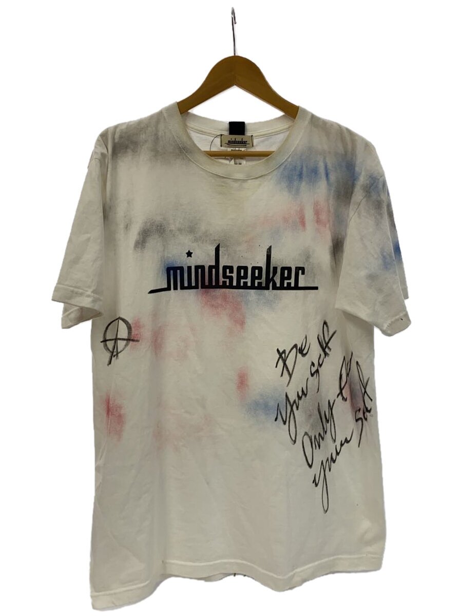【中古】mindseeker◆メッセージTシャツ/one/コットン/ホワイト/プリント【メンズウェア】