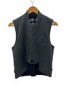 【中古】Dior HOMME◆07年/エディ期/レザー切替/ジレベスト/44/ウール/GRY/チェック【メンズウェア】