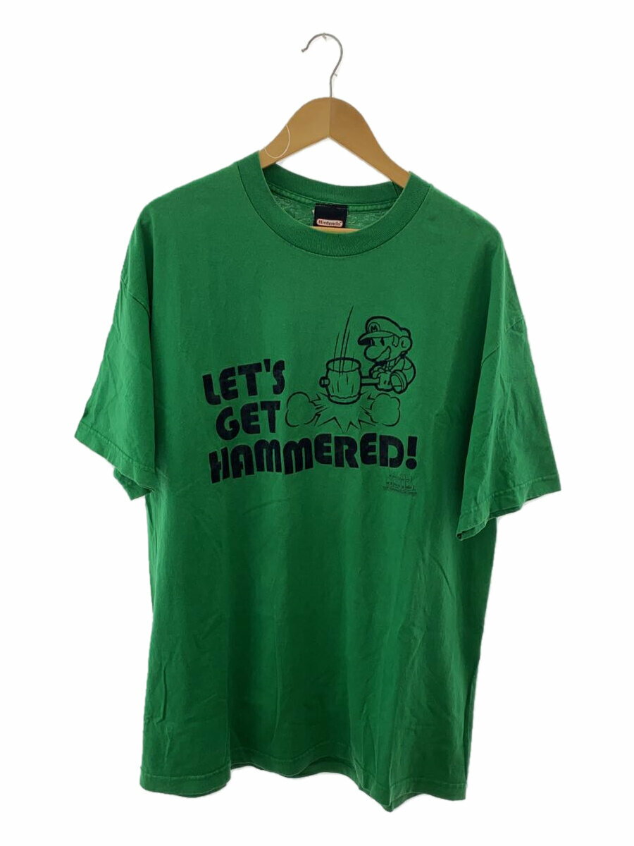 【中古】Nintendo◆00s/05s/PAPER MARIO/HAMMERED/Tシャツ/XL/コットン/GRN【メンズウェア】