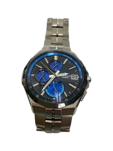 【中古】CASIO◆ソーラー腕時計・OCEANUS/アナログ/BLK/SLV【服飾雑貨他】 【中古】CASIO◆ソーラー腕時計・OCEANUS/アナログ/BLK/SLV【服飾雑貨他】