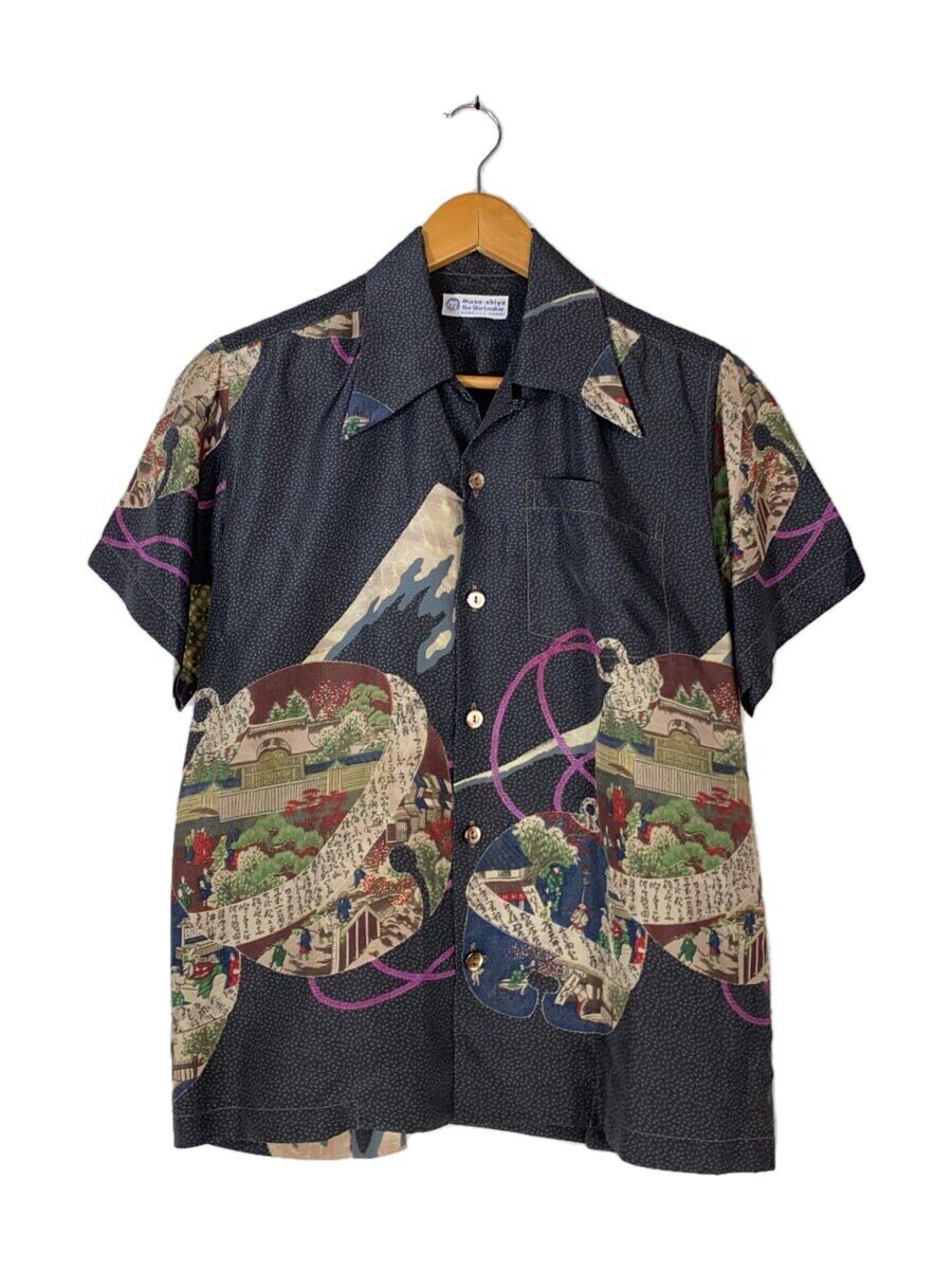 【中古】SUN SURF◆SPECIAL EDITTION/Mt FUJI&LUCKY CHARM/アロハシャツ/S/シルク/グレー【メンズウェア】