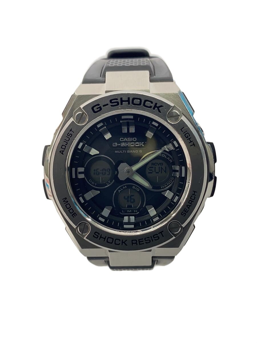 【中古】CASIO◆ソーラー腕時計・G-SHOCK/デジアナ/ラバー/BLK/BLK【服飾雑貨他】