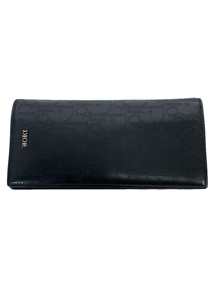 【中古】Christian Dior◆長財布/レザー/BLK/総柄/メンズ/10-bo-0242【服飾雑貨他】