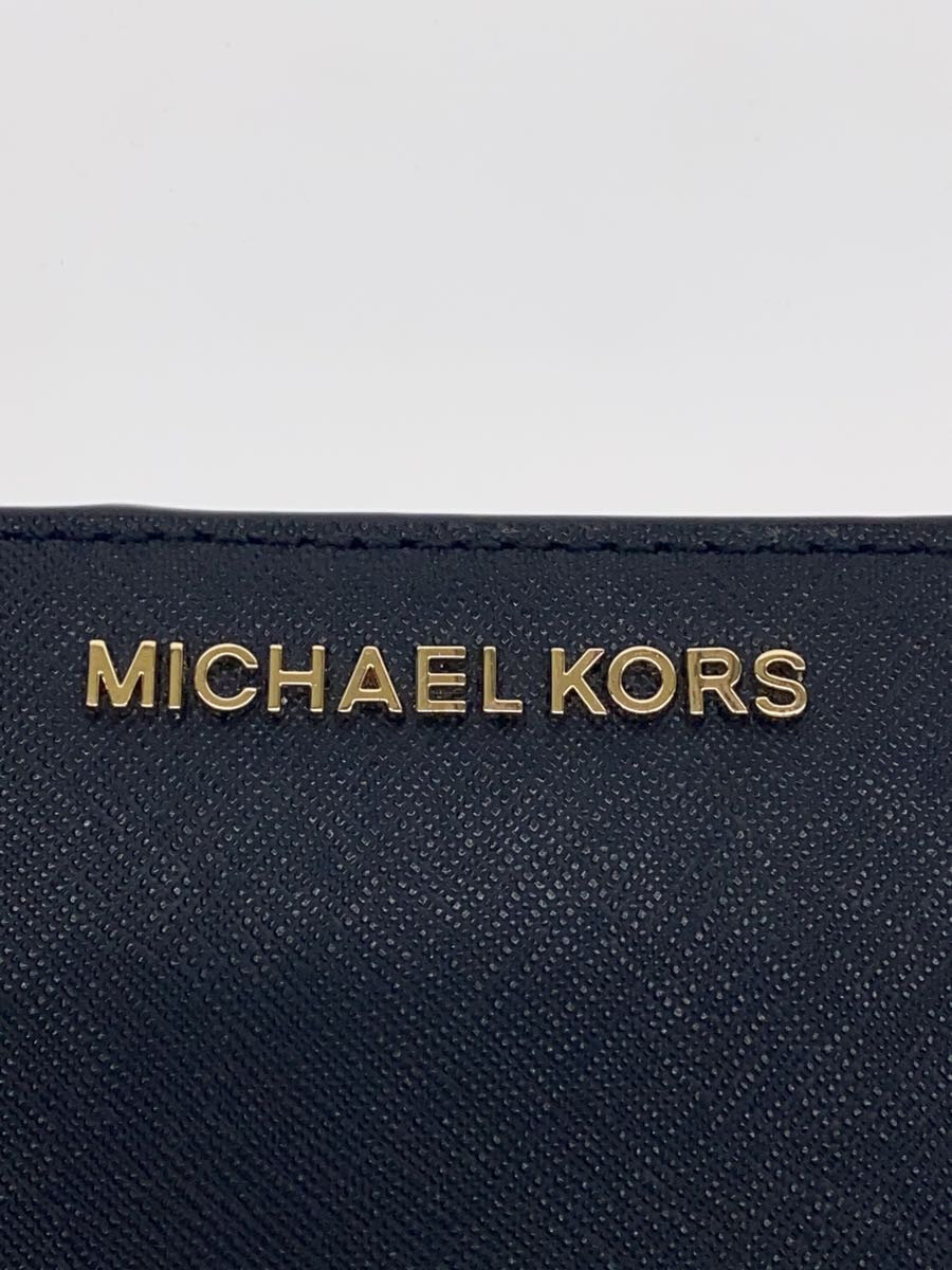 【中古】MICHAEL KORS◆2つ折り財布/--/BLK/無地/レディース/35F8GTVD8L【服飾雑貨他】