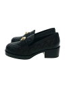 【中古】CHANEL◆2023/ハートバックルローファー/34.5/BLK/レザー/G39697 X0100 0S071//【シューズ】