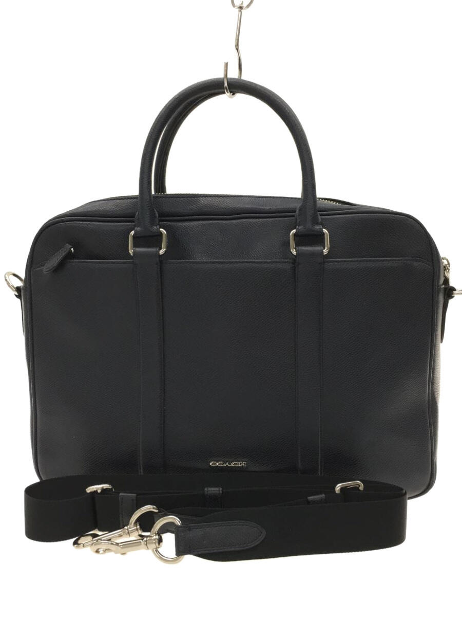 【中古】COACH◆ブリーフケース/レザー/BLK//【バッグ】