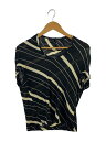 【中古】YOHJIYAMAMOTO+NOIR◆半袖カットソー/2/コットン/BLK/ボーダー/NR-T50-058【レディースウェア】