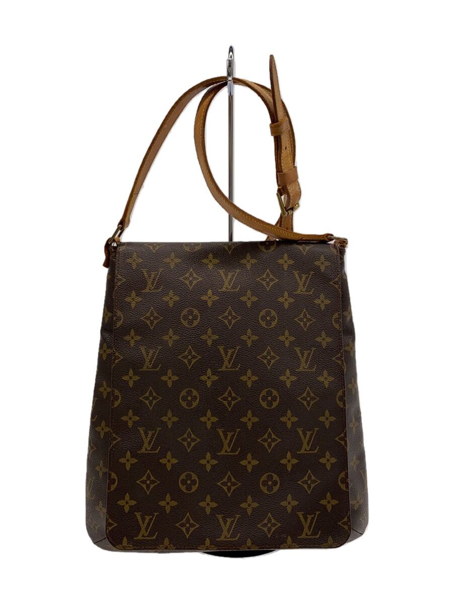 【中古】LOUIS VUITTON◆ミュゼット_モノグラム・キャンバス_BRW/PVC/BRW/モノグラム【バッグ】
