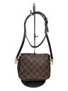 【中古】LOUIS VUITTON◆トゥールス・メイクアップ_ダミエ・エベヌ_BRW/PVC/BRW/総柄【バッグ】