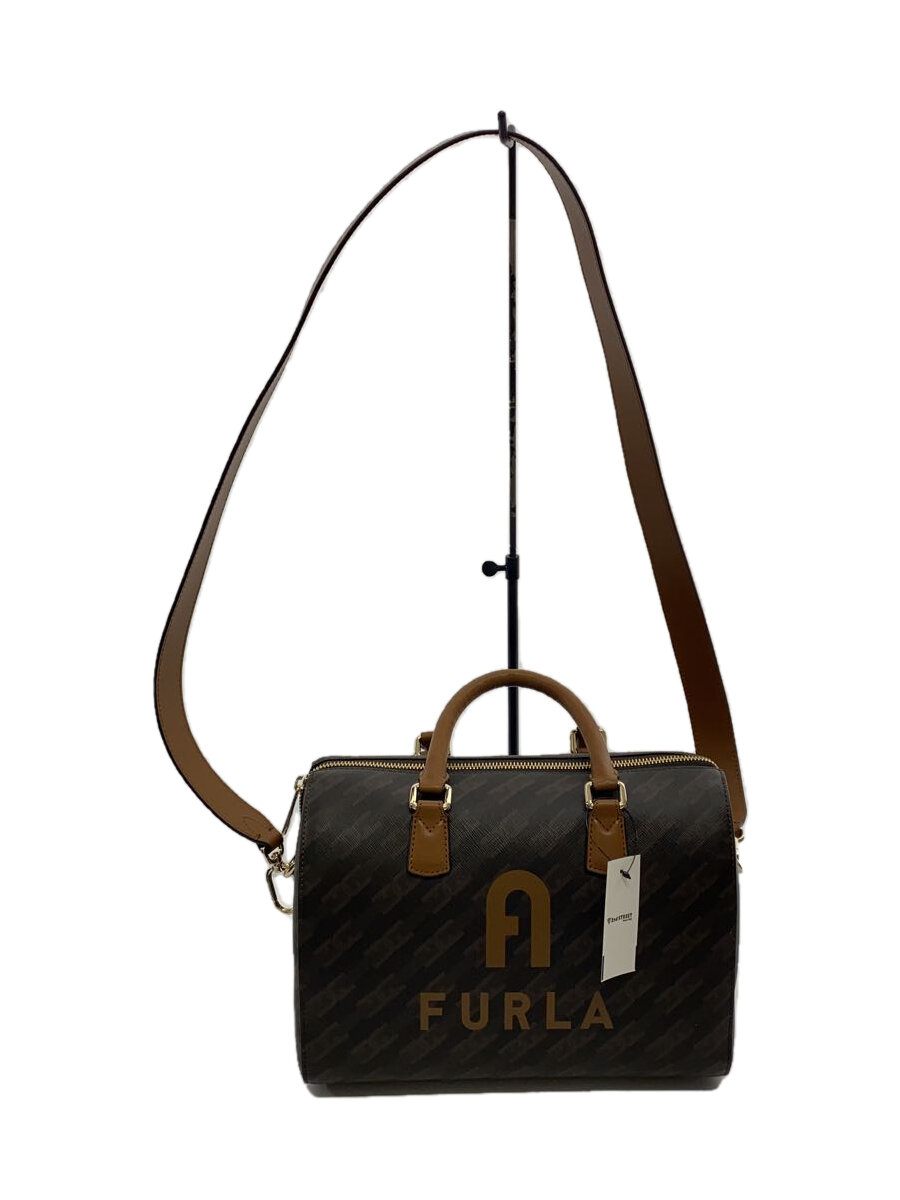 楽天2nd STREET 楽天市場店【中古】FURLA◆VARSITY STYLE/ヴァーシティスタイル/2wayボストンバッグ/PVC/BRW/WB00921【バッグ】