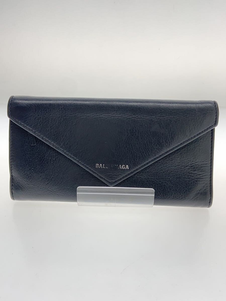 【中古】BALENCIAGA◆長財布/レザー/BLK/無地/メンズ/499207・1000・V・527545【服飾雑貨他】