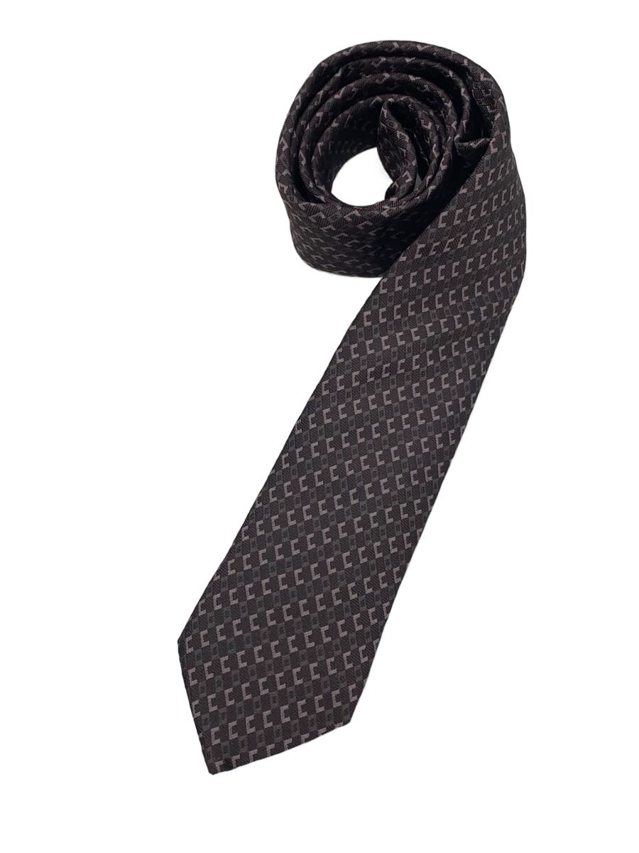 【中古】Dior HOMME◆ネクタイ/シルク/BRW/総柄/メンズ【服飾雑貨他】