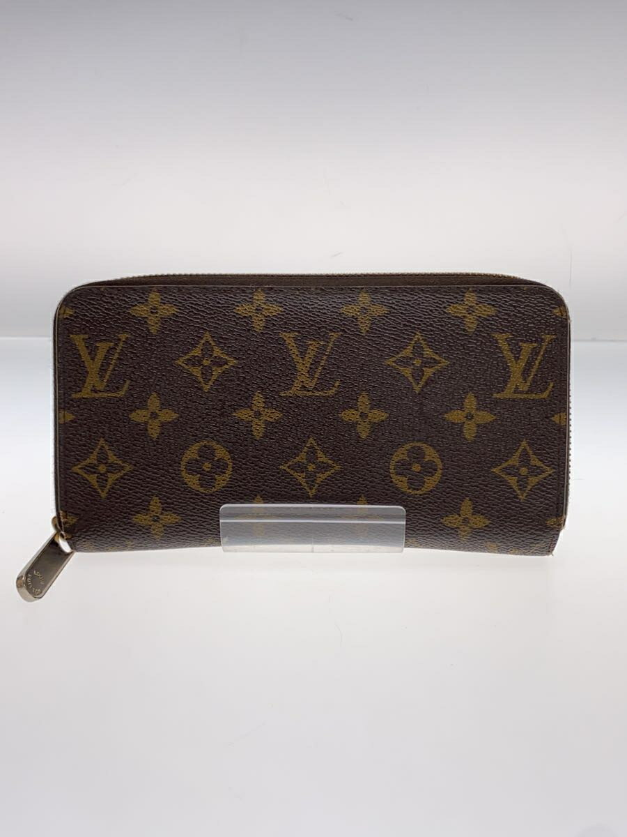 【中古】LOUIS VUITTON◆1)ジッピー・ウォレット_モノグラム・キャンバス/ビニール/ブラウン/メンズ【服飾雑貨他】