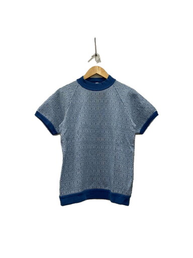 【中古】Needles◆ラグラン/モックネック/半袖カットソー/L/コットン/BLU【レディースウェア】 【中古】Needles◆ラグラン/モックネック/半袖カットソー/L/コットン/BLU【レディースウェア】