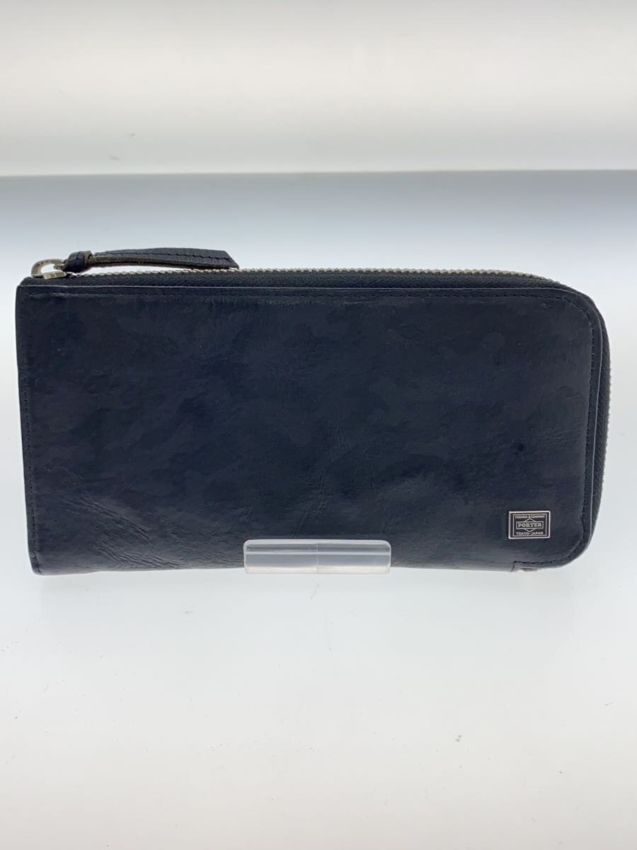 【中古】PORTER◆長財布/レザー/BLK/カモフラ/メンズ【服飾雑貨他】