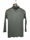 【中古】PLEATS PLEASE ISSEY MIYAKE◆RIB PLEATS OCTOBER/ポリエステル/GRY/PP43FK333【レディースウェア】