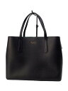 【中古】kate spade new york◆トートバッグ/レザー/BLK/無地【バッグ】