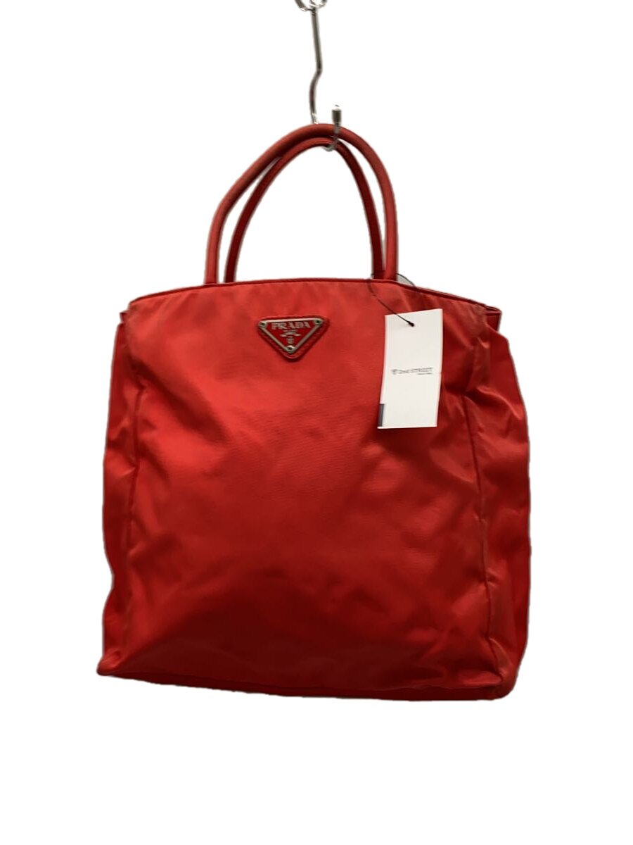 PRADA - 【中古】PRADA◆ハンドバッグ/ナイロン/RED/無地/86【バッグ】